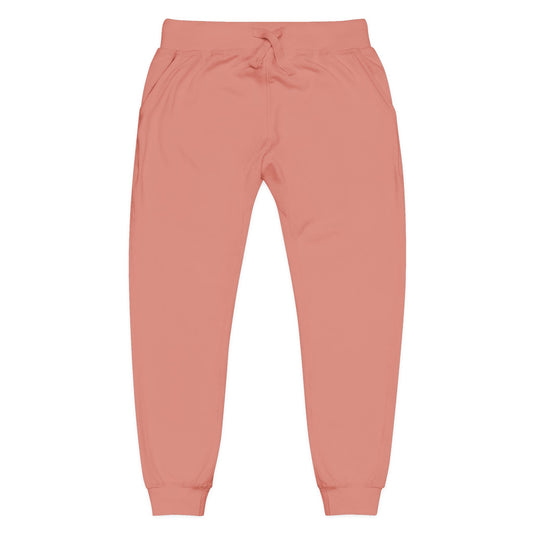 Embroidered Fleece Sweatpants — Cozy Coral Joggers